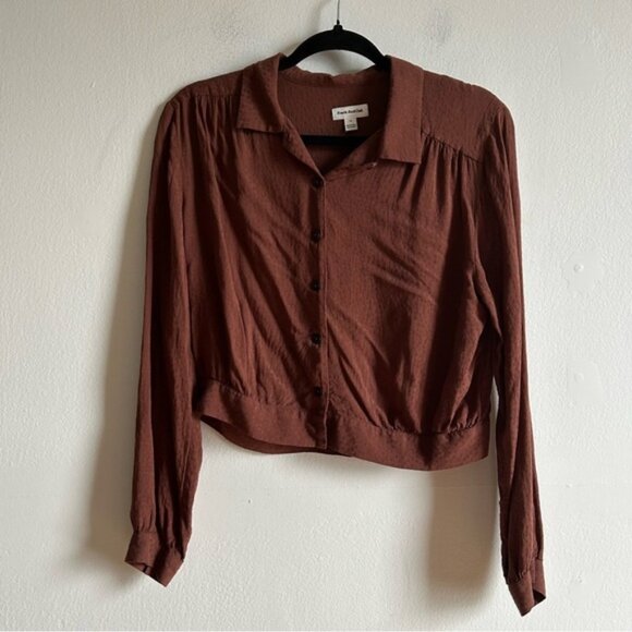 Frank & Oak Tops - Frank & Oak Brown Button Front Blouse